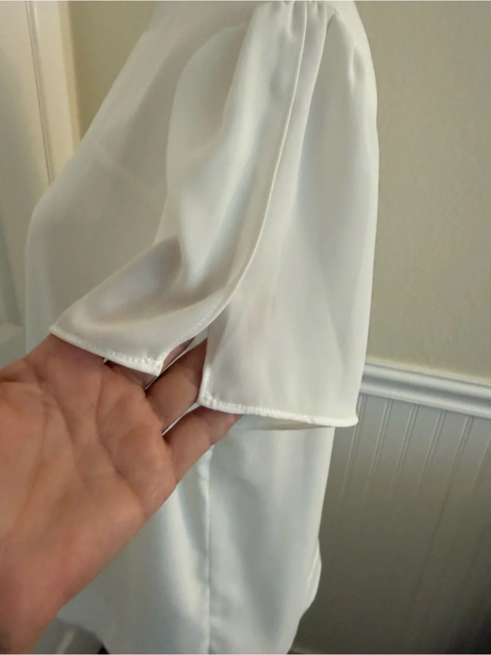 J. Crew Cream Short Sleeve Boatneck Blouse
